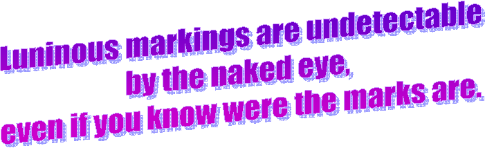 Luninous markings are undetectable
by the naked eye, 
even if you know were the marks are.
